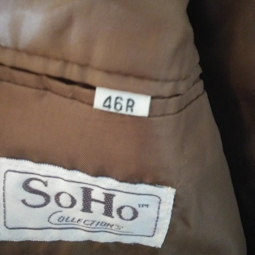 🔴Sold🔴Vintage Retro Goldish Tan and Cream Plaid Blazer - Picture 8 of 8